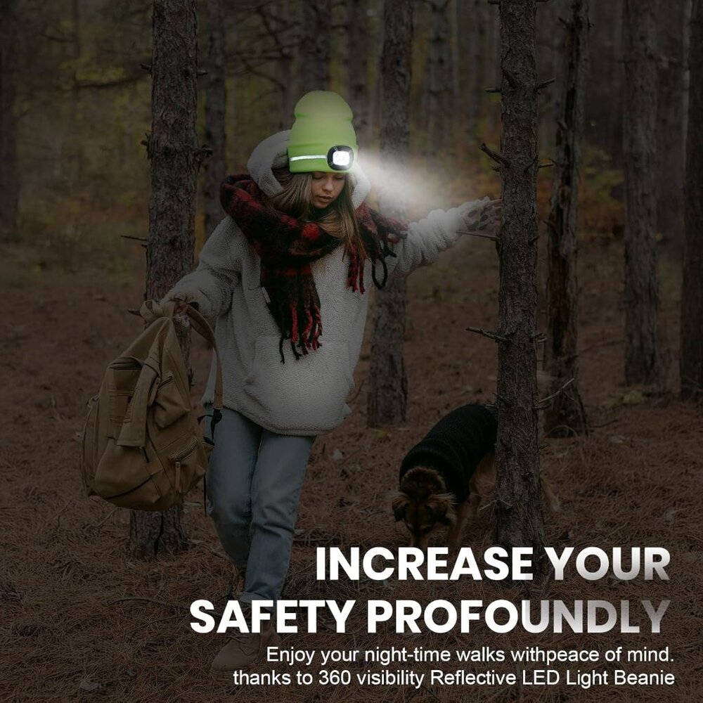 Reflective Stripe Led Beanie With The Light Winte… - image 7